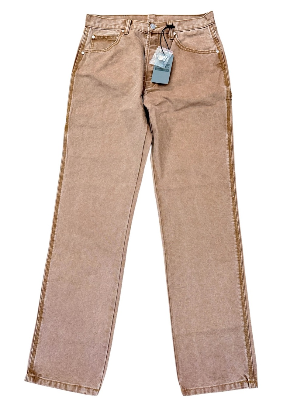 MNML Heavyweight Carpenter Pants 29 Brown Canvas Denim Workwear NWT Fits 30x32